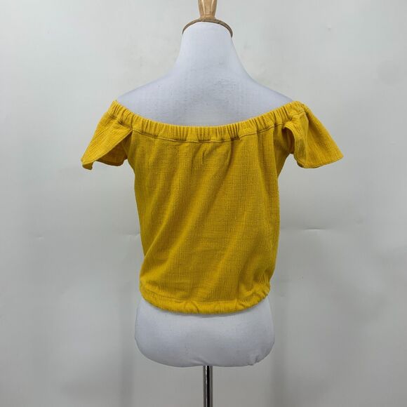 Madewell Textured & Thread Off The Shoulder Top Womens XS Extra Small Tie Waist - Picture 3 of 13